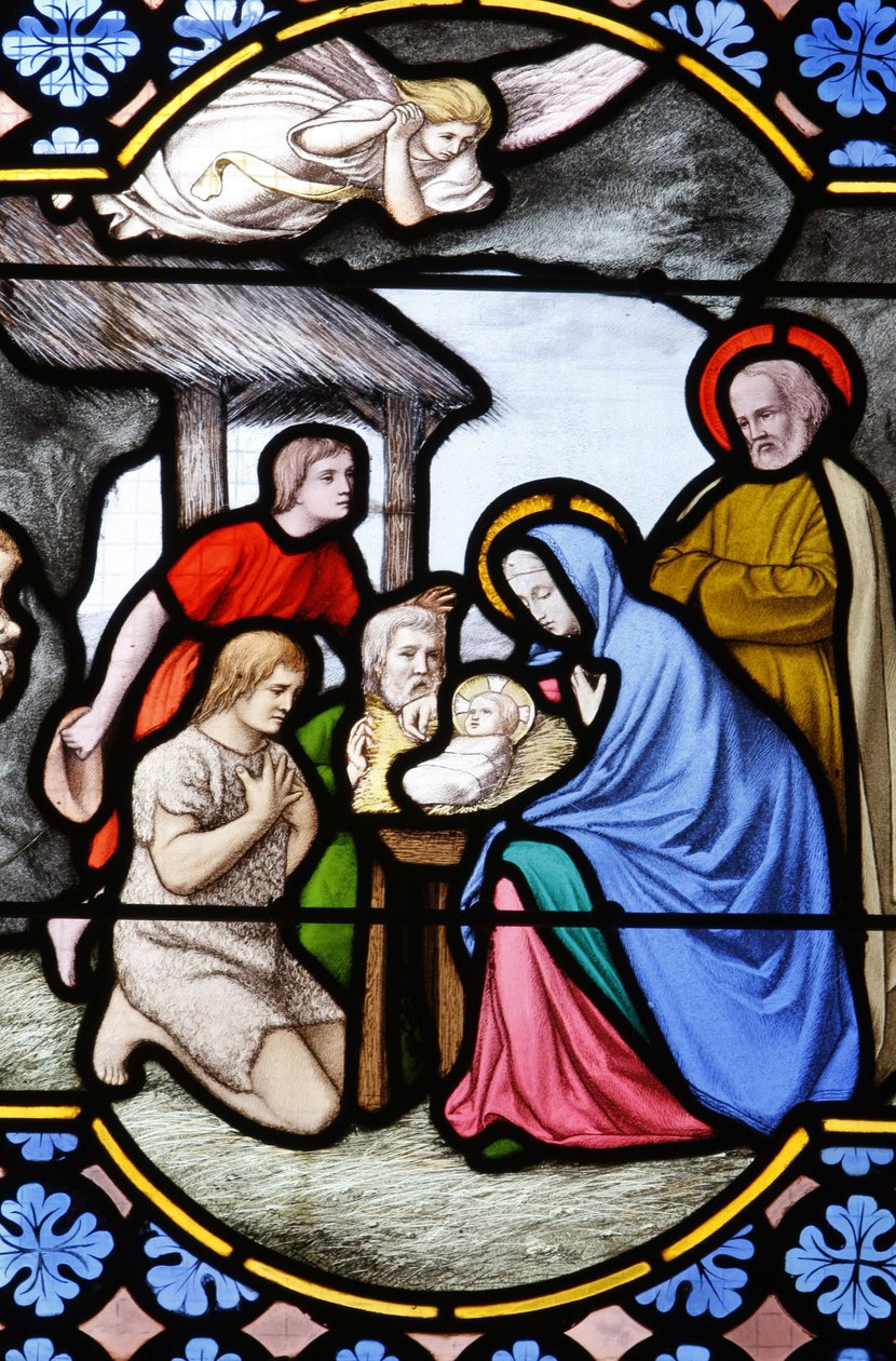 Saint-Corentin (Saint Corentin) katedral, Quimper Glassmaleri: hyrdes tilbedelse, Quimper, Frankrike av Unbekannt