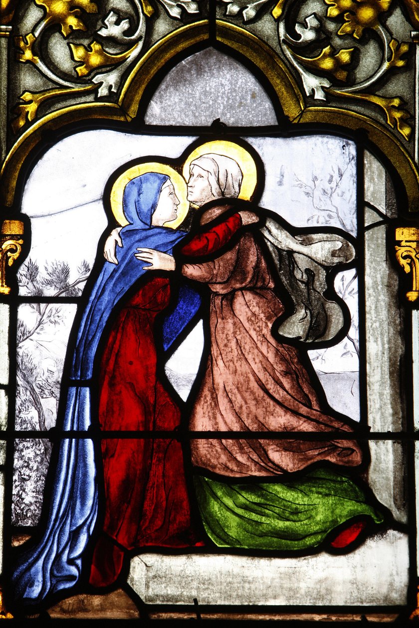 Saint-Corentin (Saint Corentin)-katedralen, Quimper Glassmaleri: Visitation, Quimper, Frankrike av Unbekannt