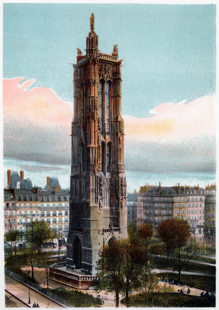 Saint-Jacques Tower, Paris, ca 1900 av Unbekannt