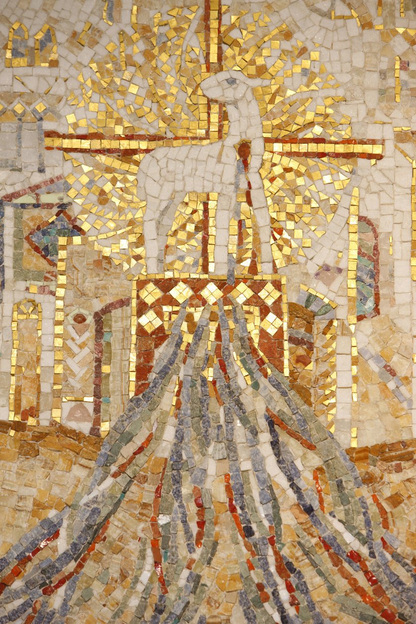 Saint-Maurice klosterbasilika, mosaikk av Madeleine Diener Guds lam og 7 kanaler som symboliserer skaperverket, Saint-Maurice, Suisse av Unbekannt