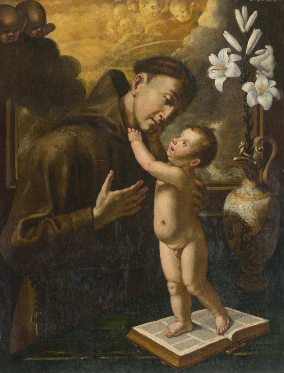 Den hellige Anthony av Padua med Jesusbarnet av Unbekannt