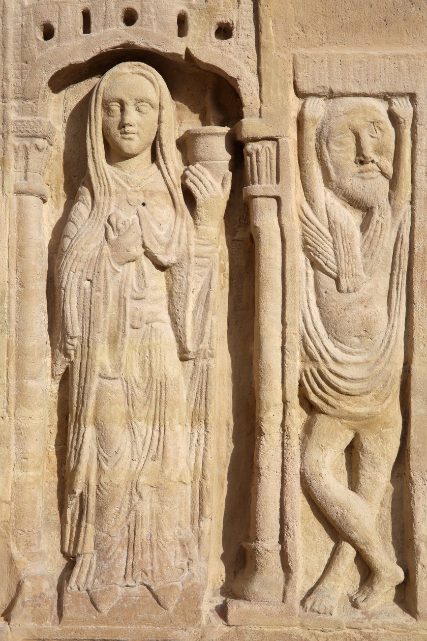 Saint Denis basilikaen. Sentral portal. Den kloke jomfruen, 20150919, Saint-Denis, Frankrike av Unbekannt