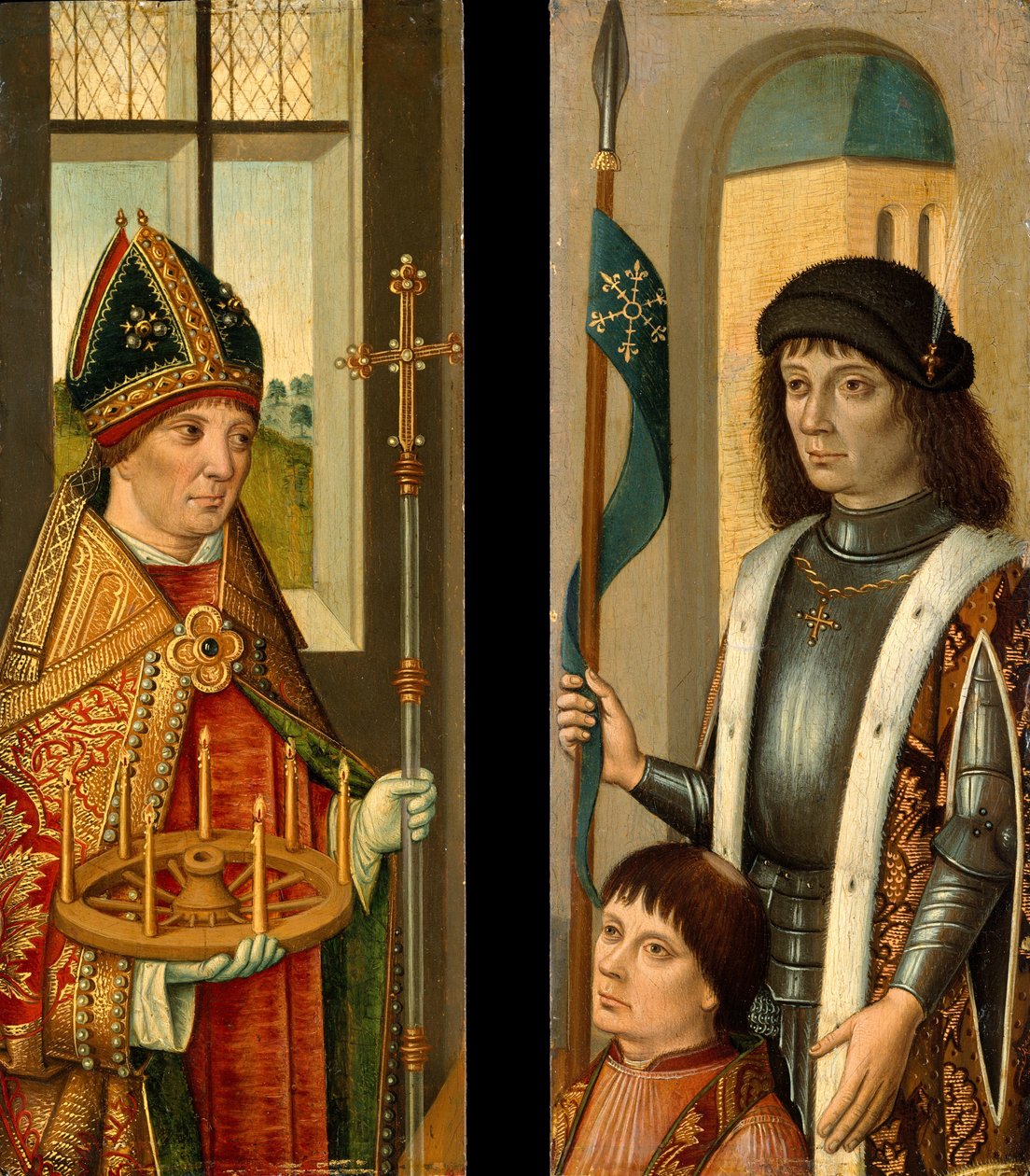 Saint Donatian, Saint Victor presenterer en giver. av Unbekannt
