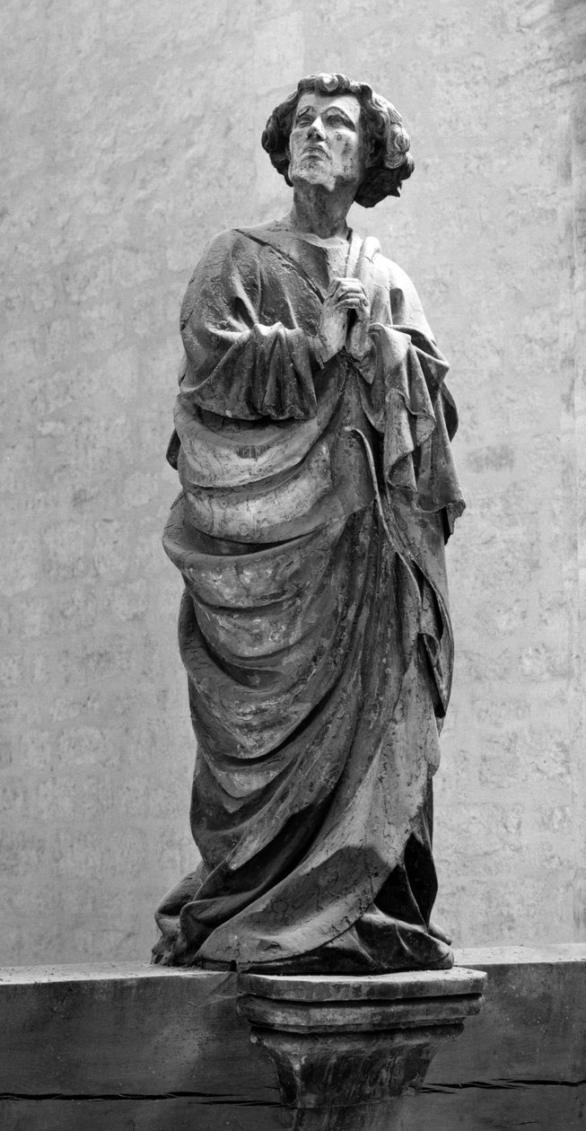 Saint John of Golgata Anonym skulptur Dim. 150 cm Saint Hippolyte Collegiate Church, Poligny (Jura) av Unbekannt