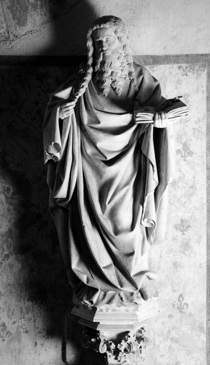 St. Johannes døperen-skulptur tilskrevet Johannes av Huerta (1414-1461). 1448 Dim. 130 cm Church of the Collegial Saint John the Baptist of Rover in Plain (Cote d'Or) av Unbekannt