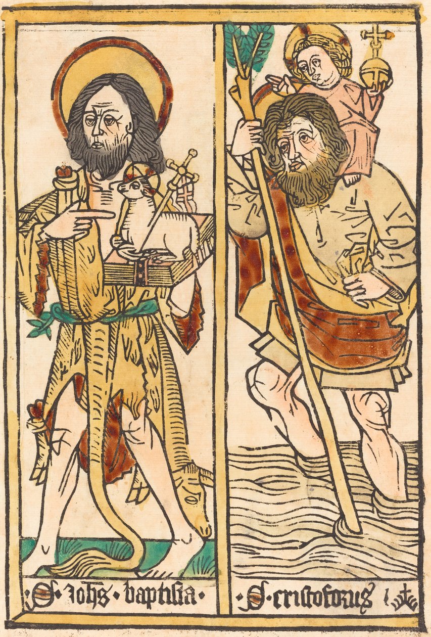 Døperen Johannes og den hellige Christopher, 14701480. av Unbekannt