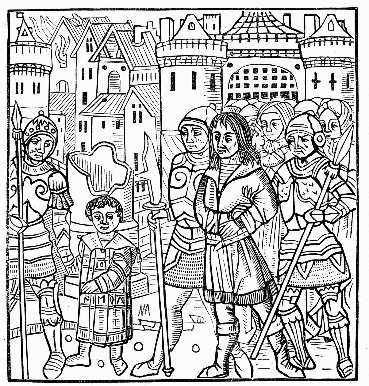 Saint Louis og brødrene hans ble tatt til fange under det syvende korstoget, 1250 1522 av Unbekannt