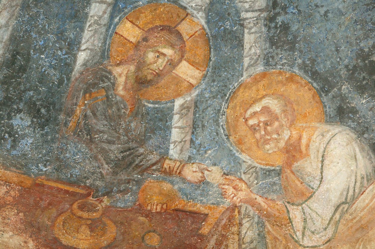 Sankt Nikolas kirkefreskomaleri: Jesus med apostelen Myra Turquie av Unbekannt