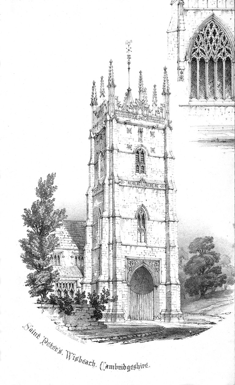 Saint Peters Church, Wisbech, Cambridgeshire, ca 1850-tallet av Unbekannt