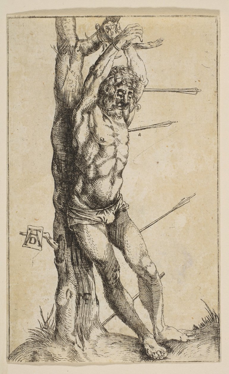 Saint Sebastian bundet til et tre omvendt kopi.nd av Unbekannt