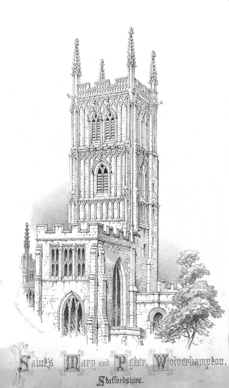 Saints Mary and Peter, Wolverhampton. Staffordshire, ca 1850-tallet av Unbekannt