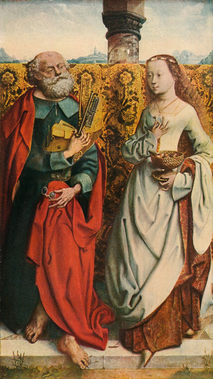De hellige Peter og Dorothy, c1505, 1909 av Unbekannt
