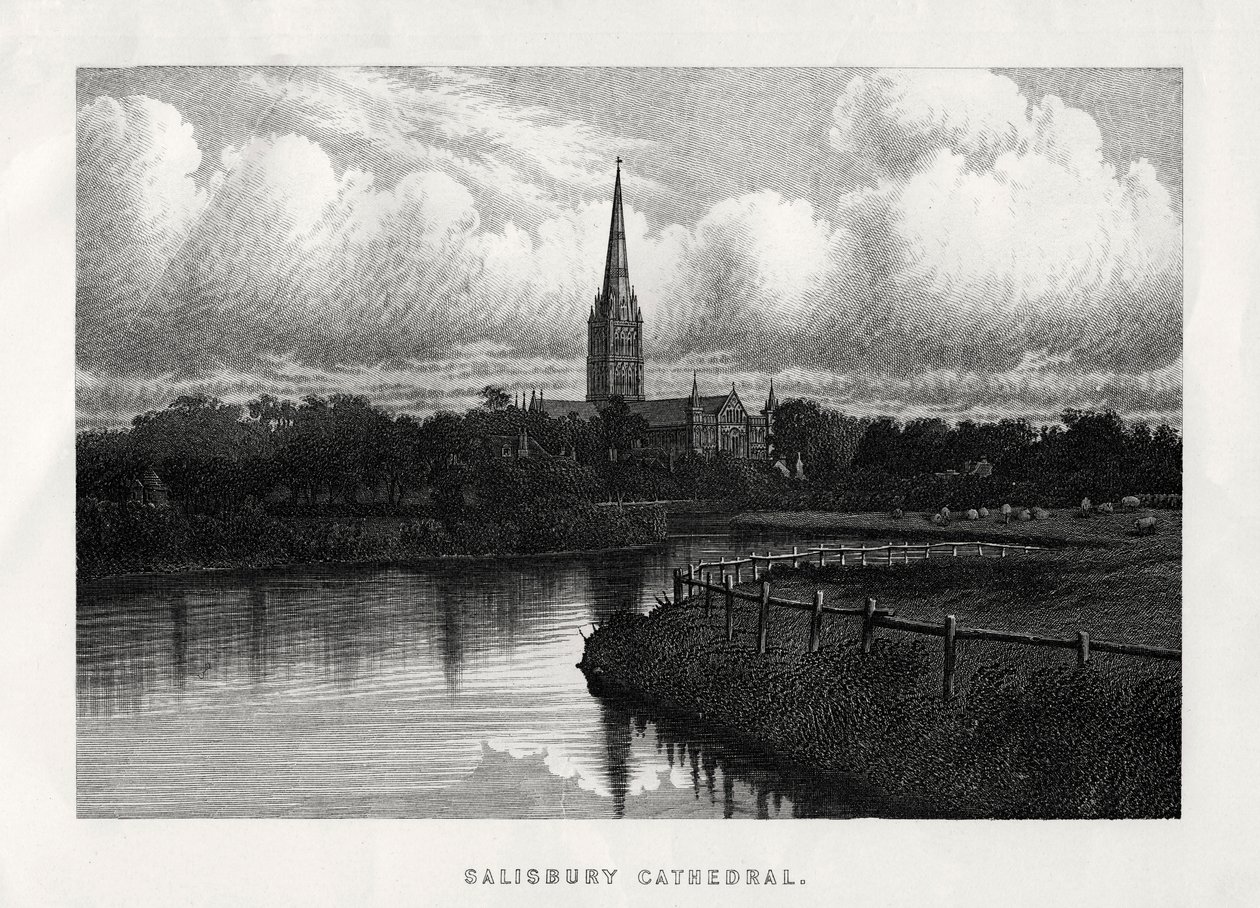 Salisbury Cathedral, Wiltshire, England, 1800-tallet av Unbekannt