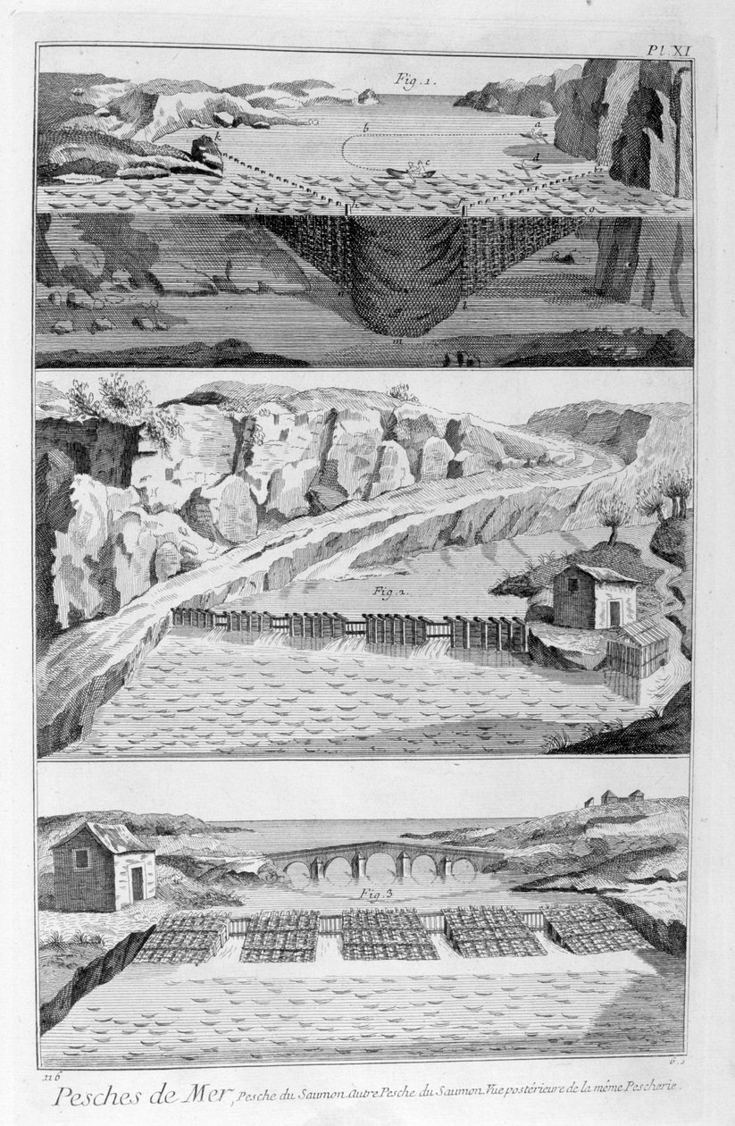 Laksefiske, 1751-1777 av Unbekannt