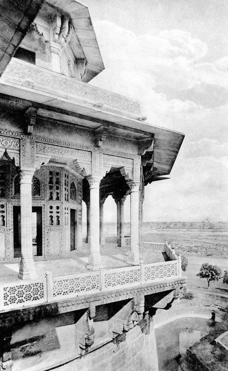 Samman Burj balkong ved Agra Fort, 1900-tallet av Unbekannt