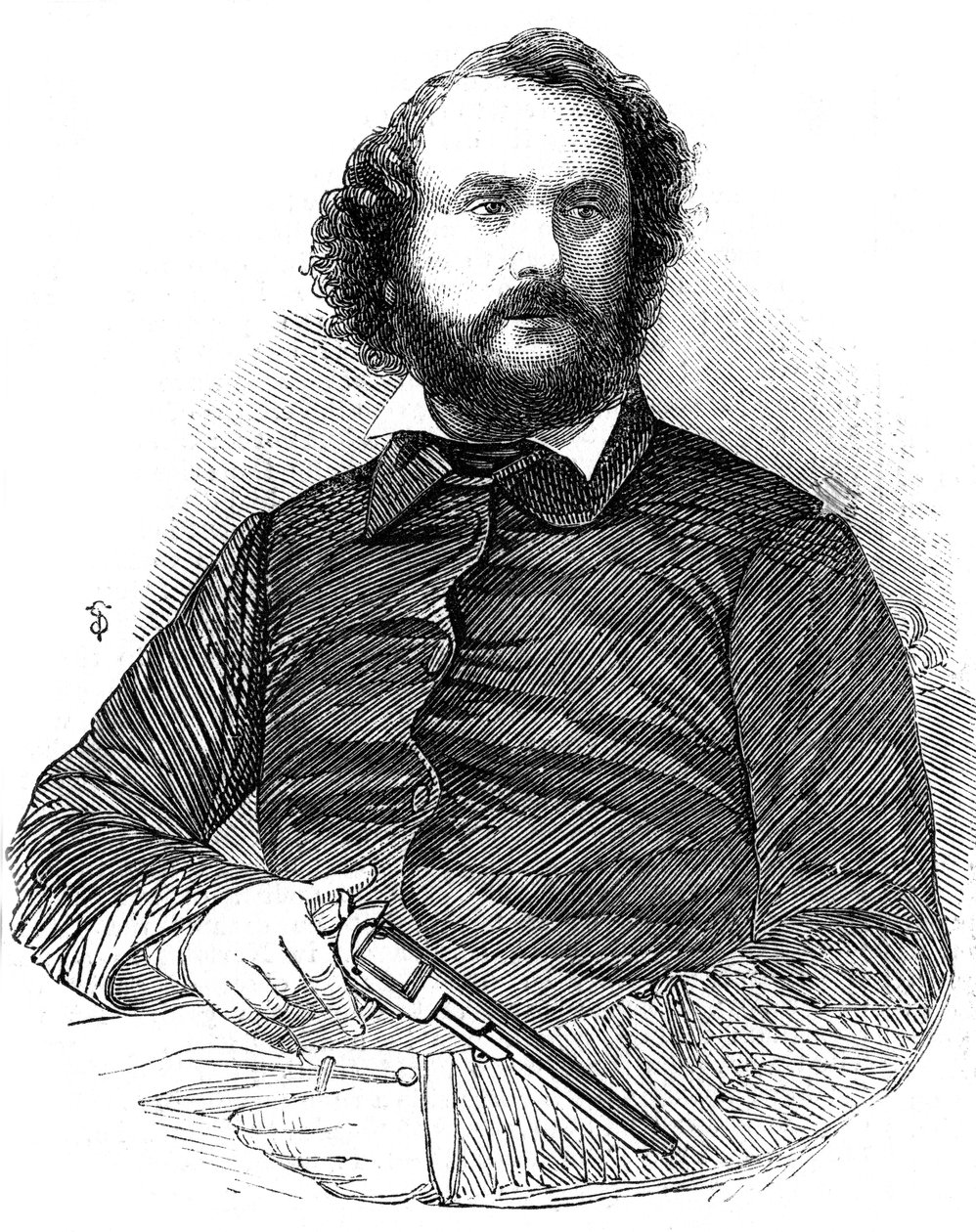 Samuel Colt 1814-1862, oppfinner av Colt-revolveren, 1856 av Unbekannt