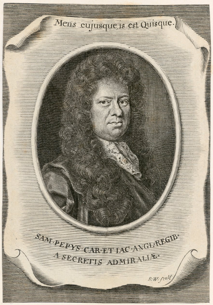 Samuel Pepys, engelsk kontorist i handlingene til marinestyret og dagbok, 1666. av Unbekannt