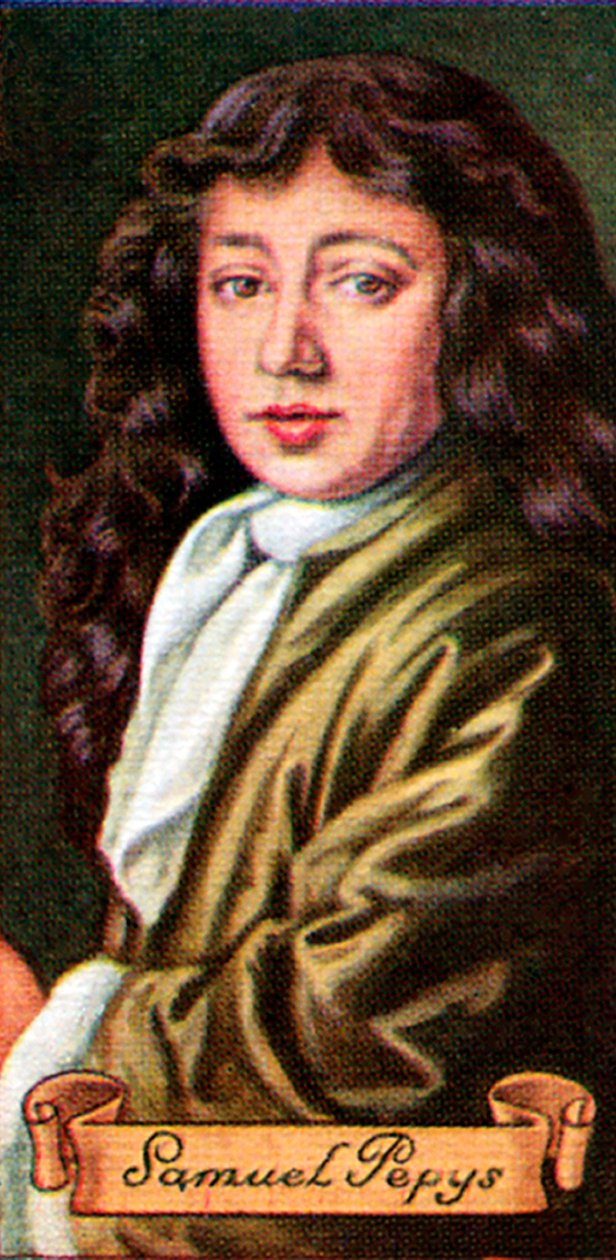 Samuel Pepys, hentet fra en serie sigarettkort, 1935 av Unbekannt