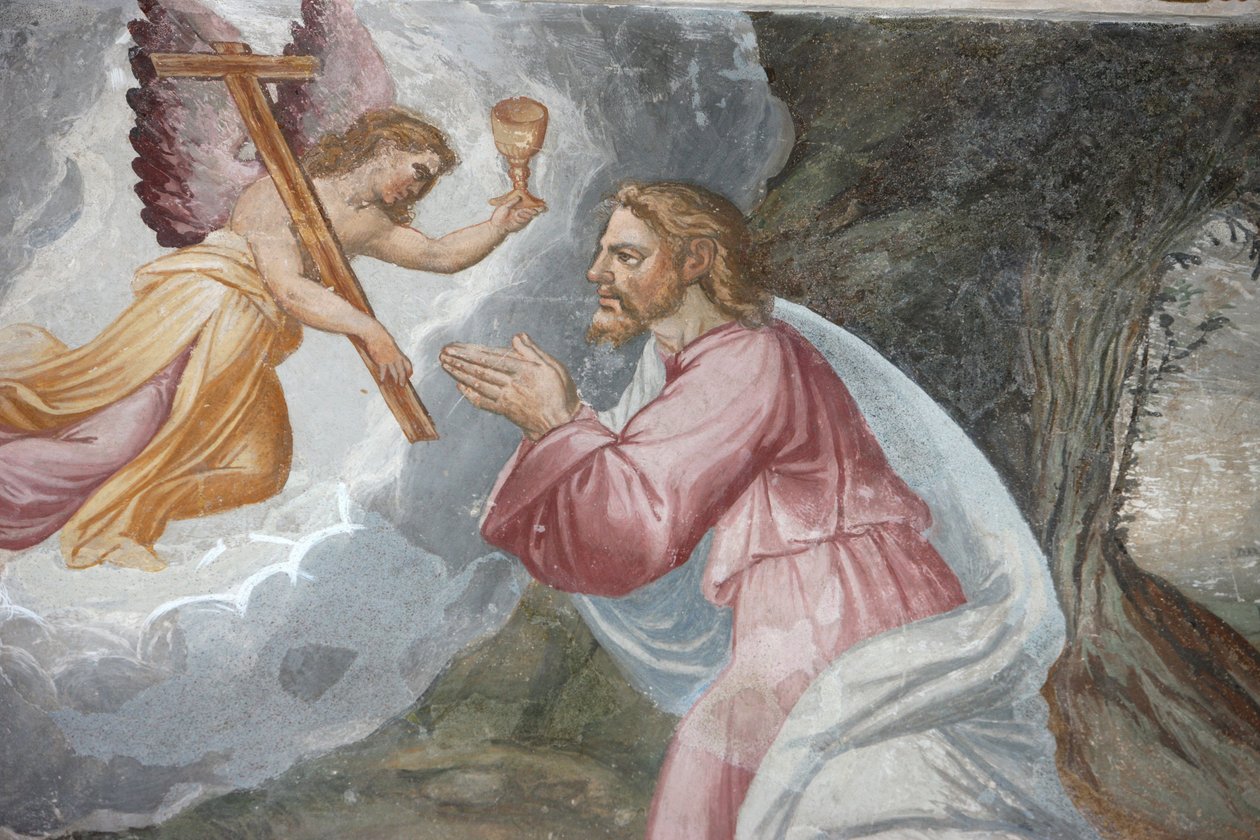 San Jeronimos kirke. Jesus ber i Getsemane hage på Oljeberget Madrid Spania av Unbekannt