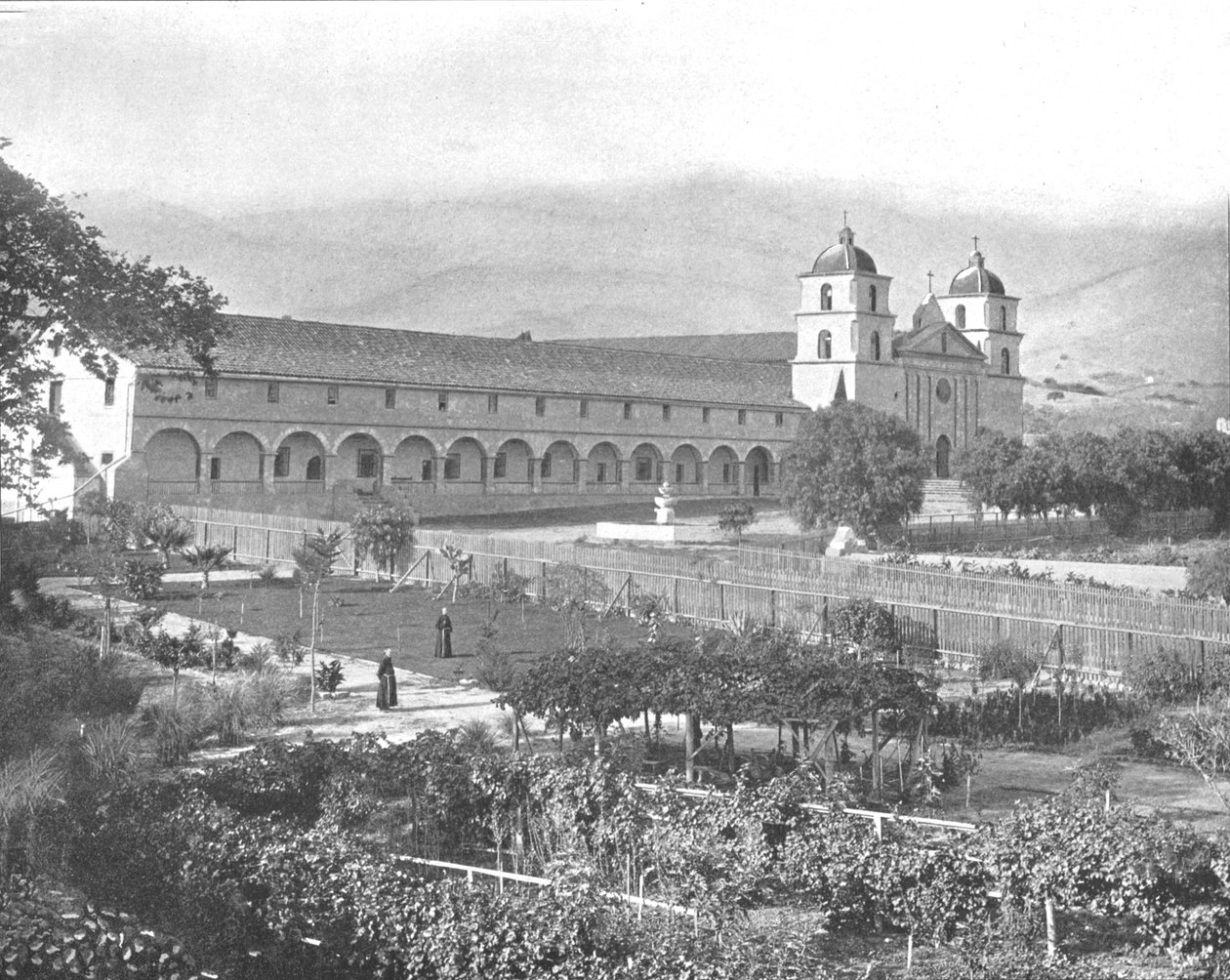 Santa Barbara Mission, California, USA, c1900. av Unbekannt