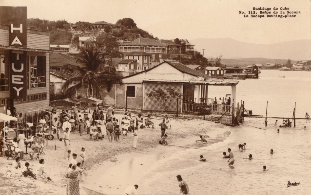 Santiago de Cuba. La Socapa badeplass, Cuba, ca 1900-tallet av Unbekannt
