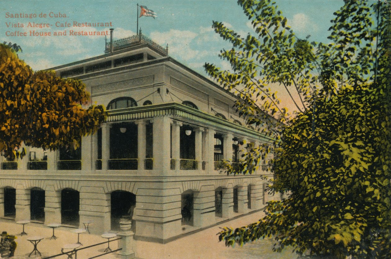 Santiago de Cuba. Vista Alegre - Cafe Restaurant. Kaffehus og restaurant, c1910 av Unbekannt