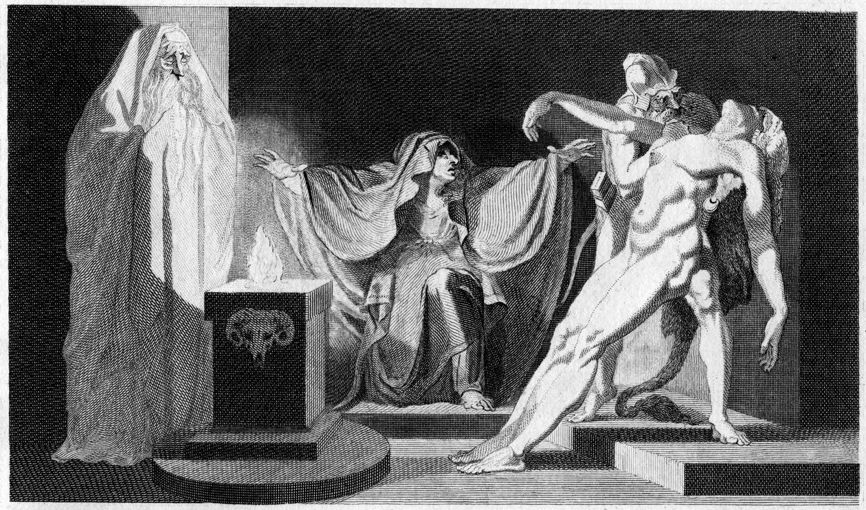 Saul og heksen fra Endor, 1792 av Unbekannt