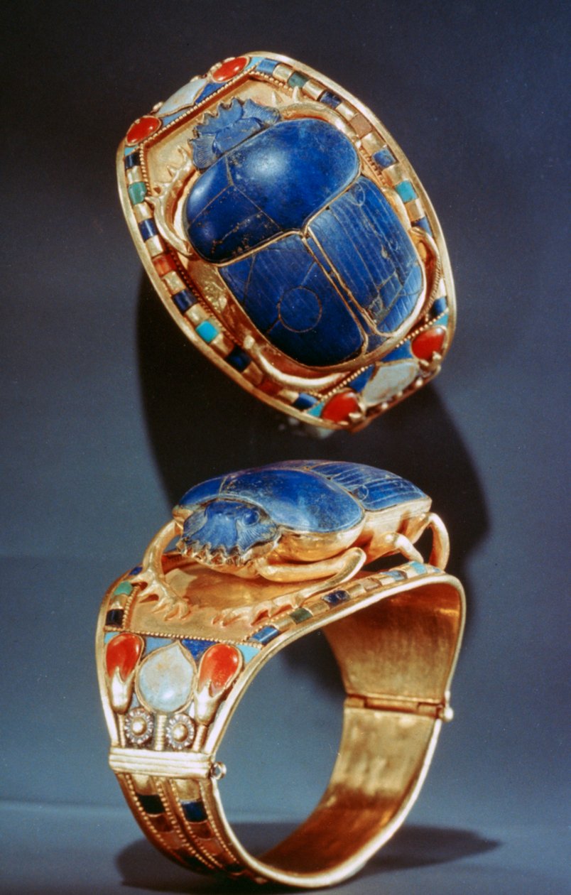 Scarab armbånd fra Tutankhamons grav, 1300-tallet f.Kr av Unbekannt