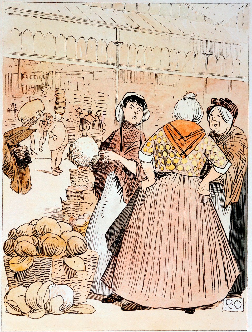 Scene ved Covent Garden frukt- og grønnsaksmarked, London, tidlig på 1900-tallet av Unbekannt
