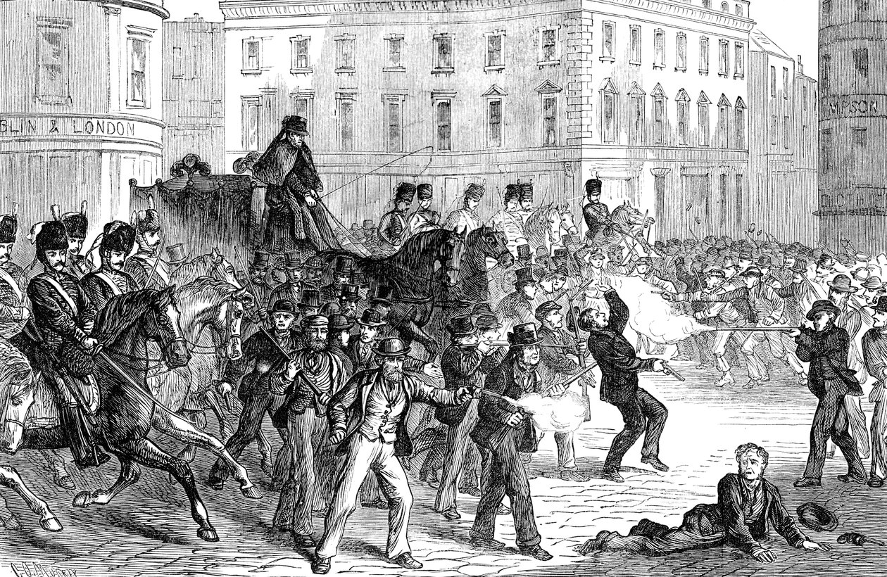 Scene ved et Belfast-opprør sent på 1800-tallet av Unbekannt