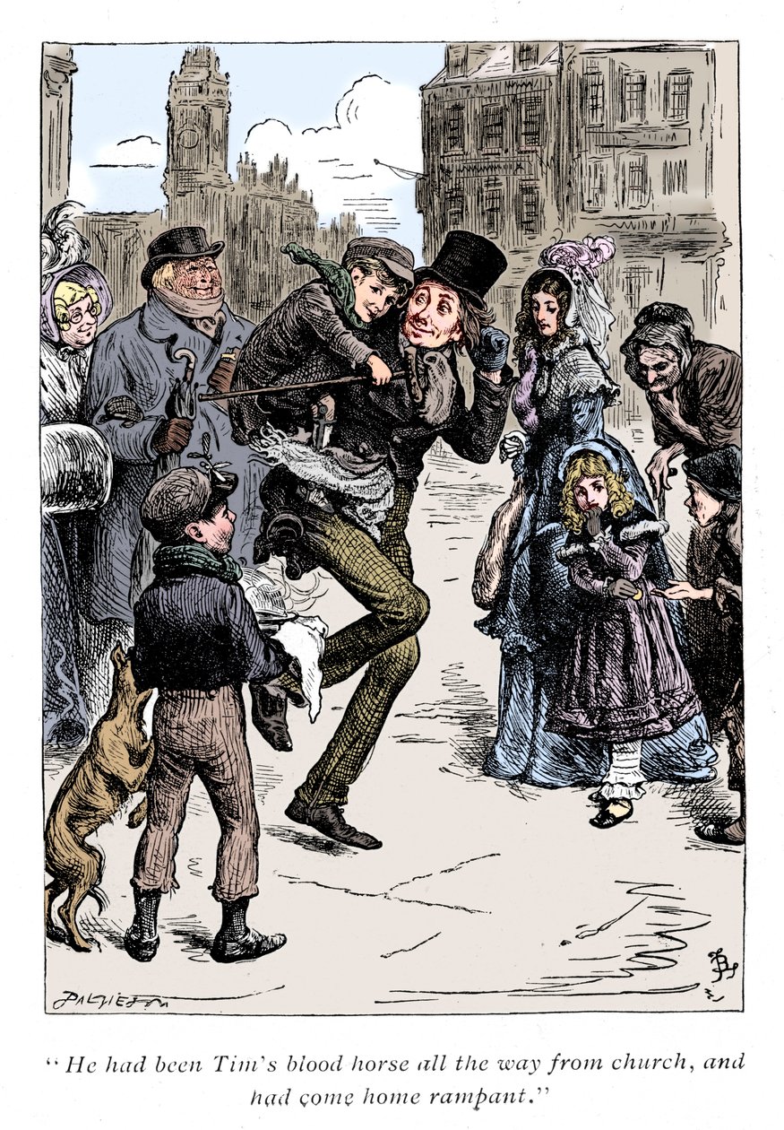 Scene fra A Christmas Carol av Charles Dickens, 1843 av Unbekannt