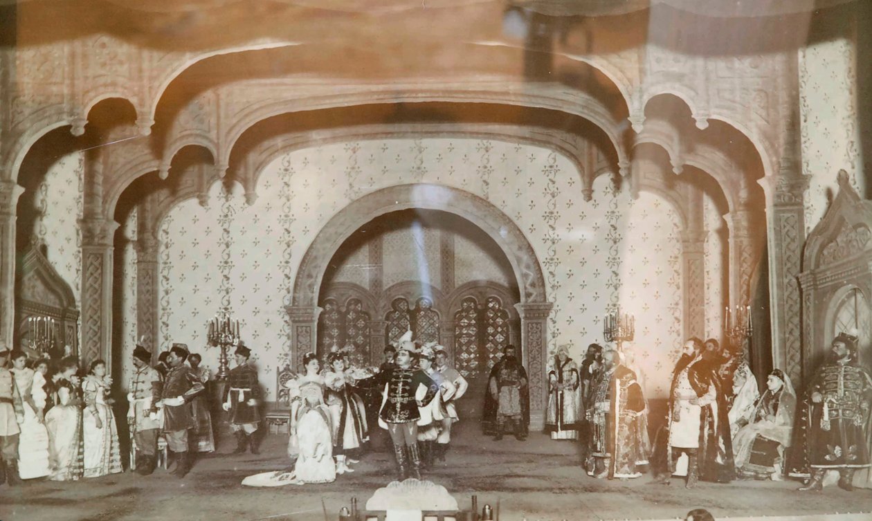 Scene fra Alexander Ostrovsky-skuespillet False Dmitry, Maly Theatre, Moskva, Russland, 1870-tallet av Unbekannt