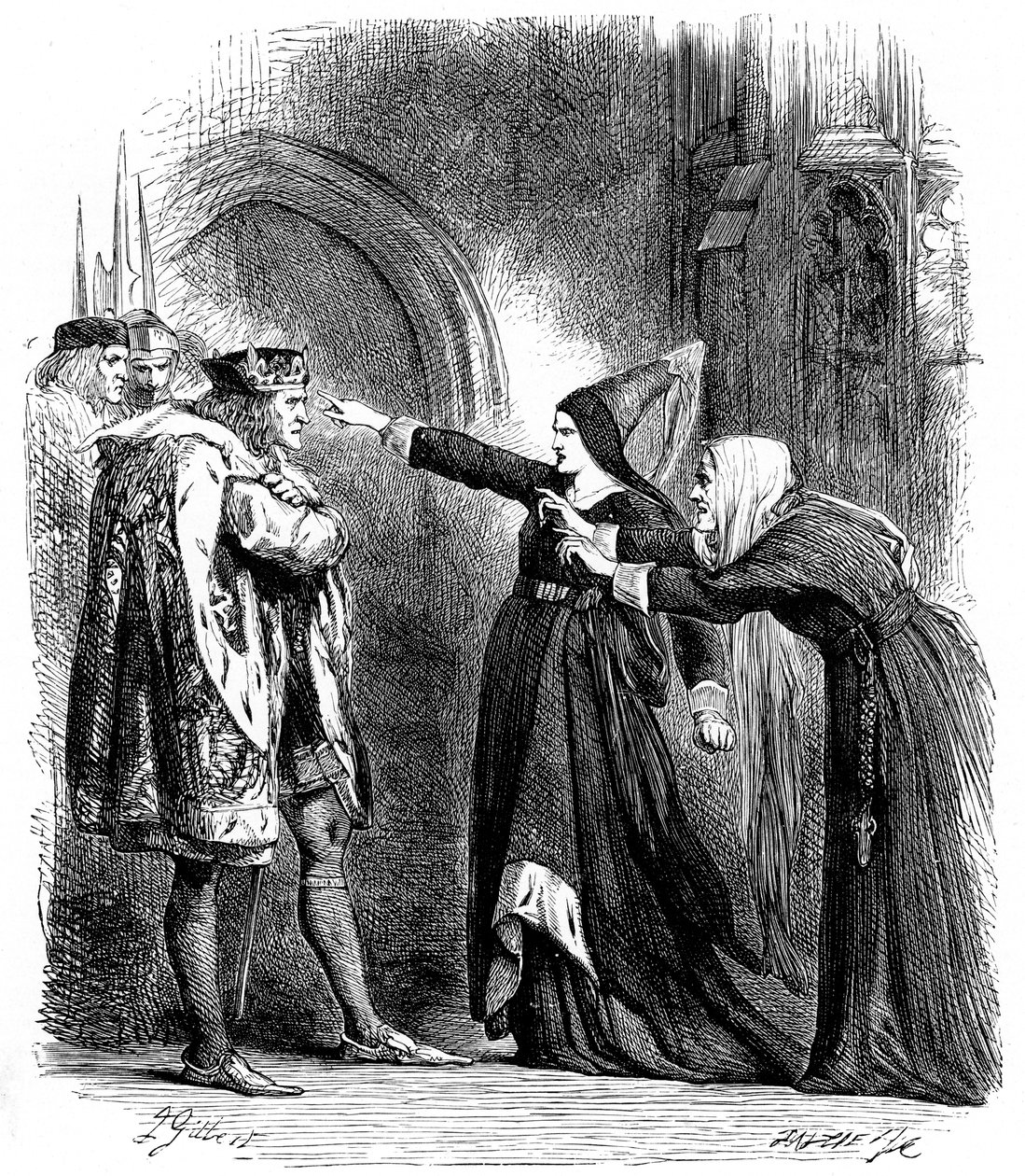 Scene fra Shakespeares Richard III, 1591 c1858 av Unbekannt