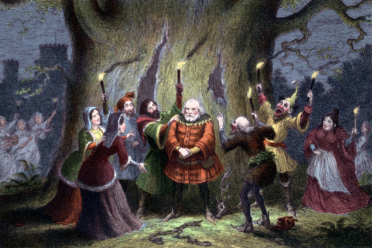 Scene fra Shakespeares The Merry Wives of Windsor, 1856-1858 av Unbekannt