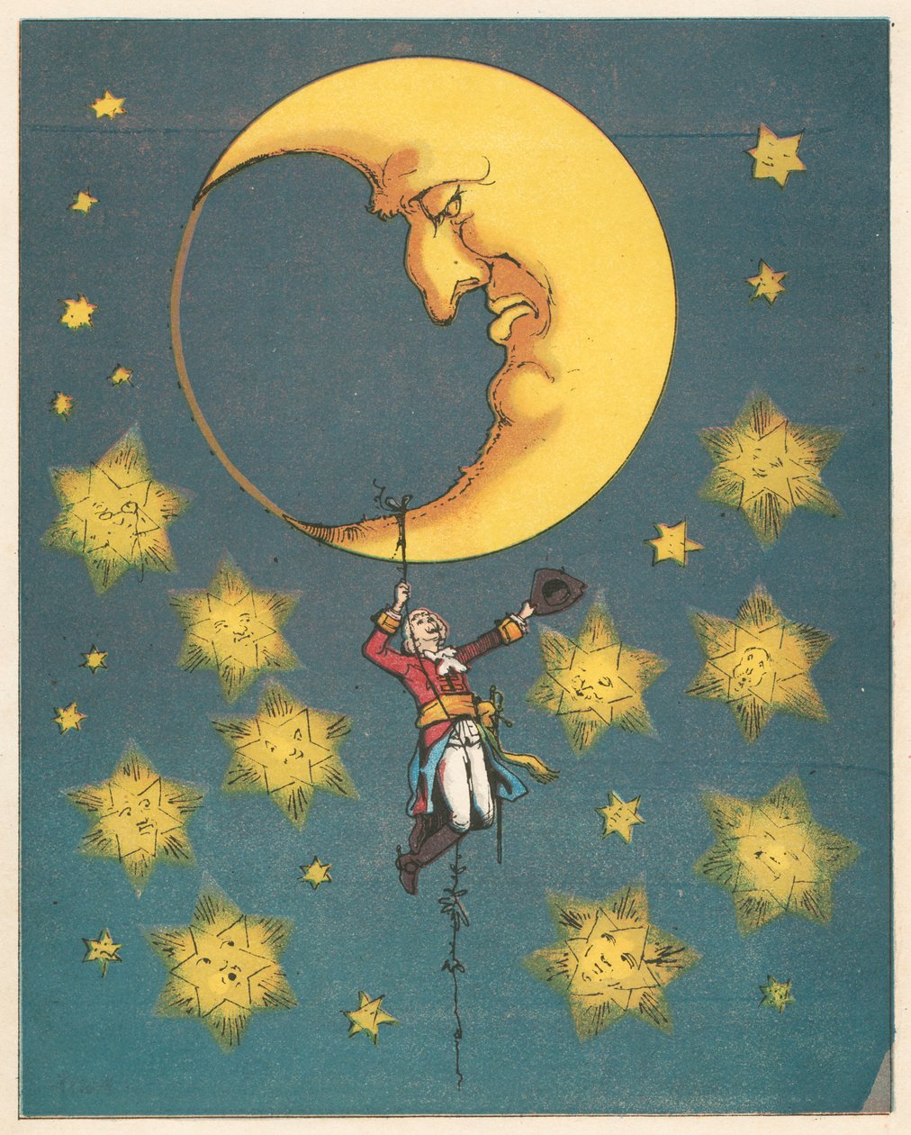 Scene fra The Adventures of Baron Munchausen av Rudolph Erich Raspe, c1850 av Unbekannt