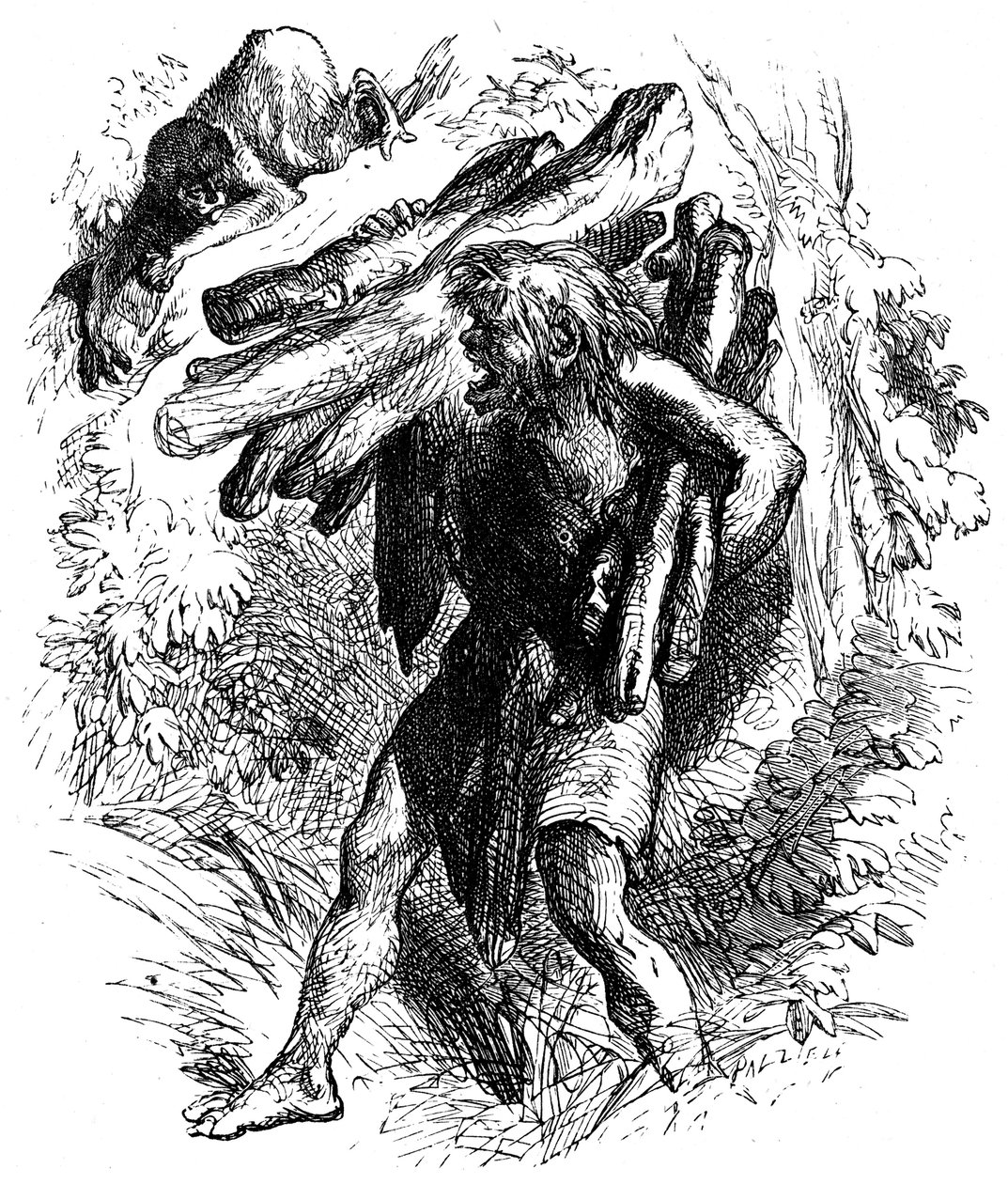 Scene fra The Tempest av William Shakespeare, 1856-1858 av Unbekannt