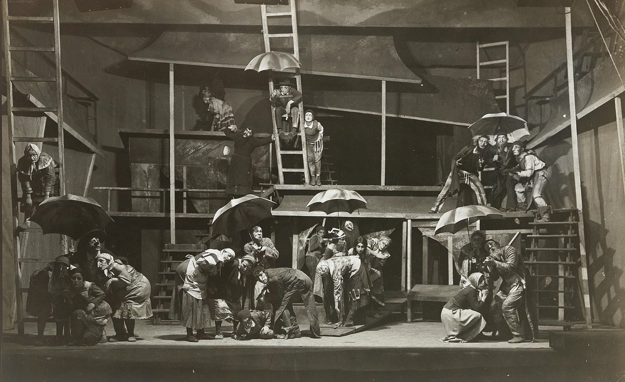 Scene fra The Witch av Abraham Goldfaden, State Jewish Chamber Theatre, Moskva, 1921. av Unbekannt