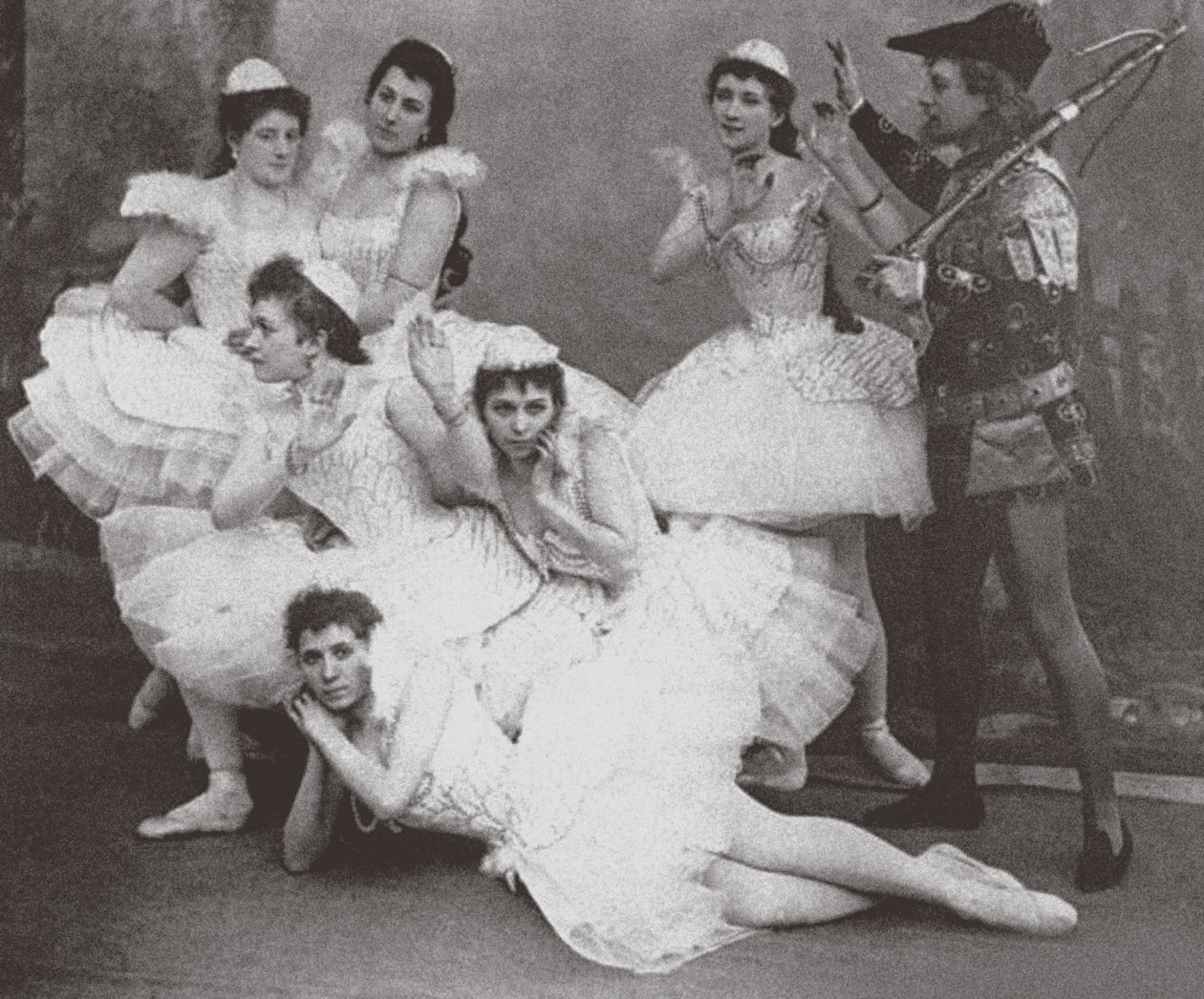 Scene fra Ballet Swan Lake, Mariinsky Theatre. 1895 av Unbekannt