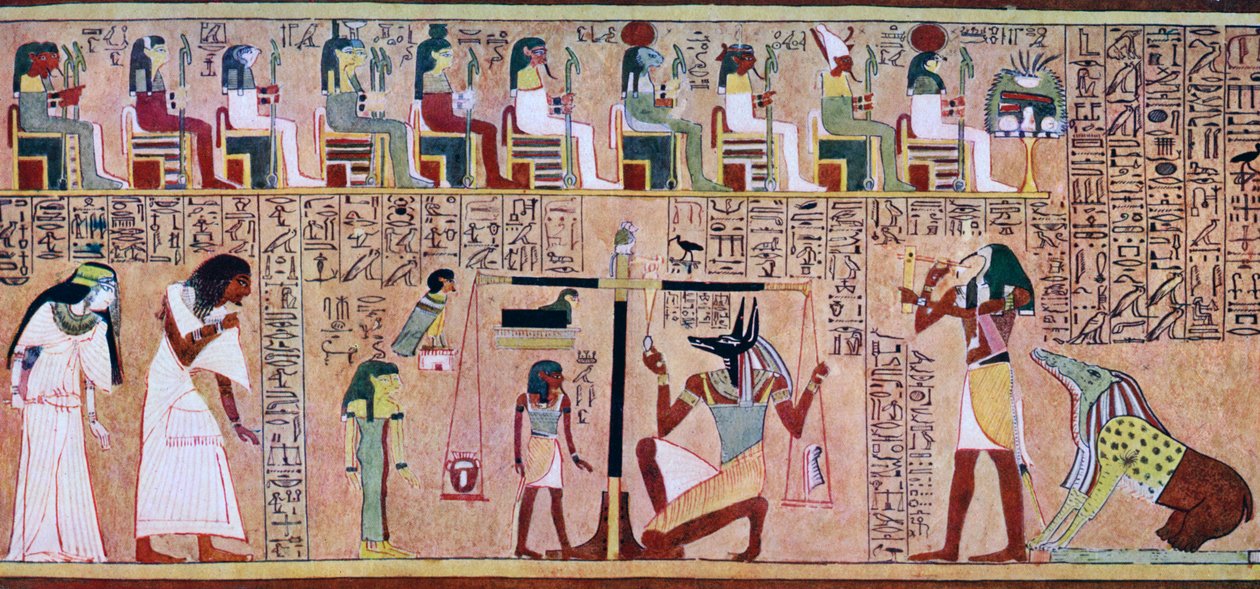 Scene fra Book of the Dead of Any, egyptisk, c1275 f.Kr., c1900-1920 av Unbekannt