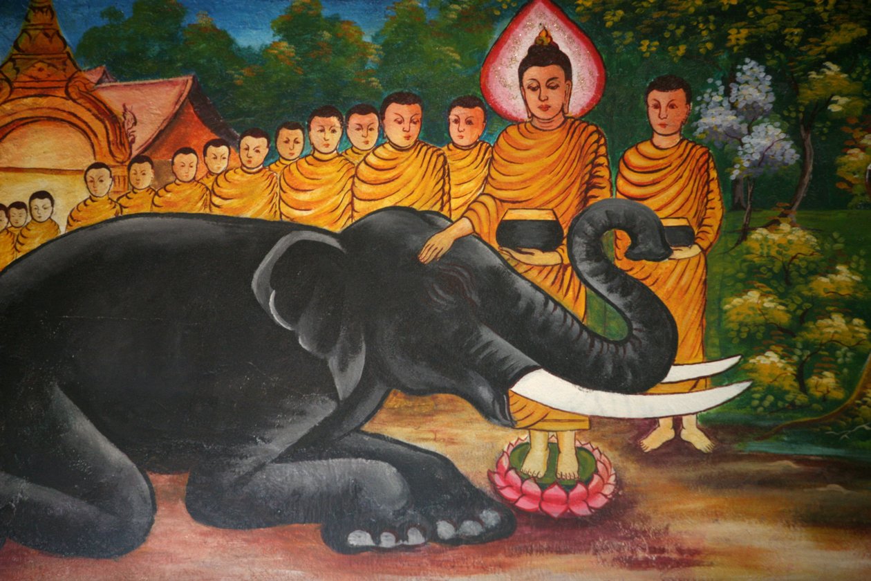 Scene fra livet til Buddha Vientiane Laos av Unbekannt
