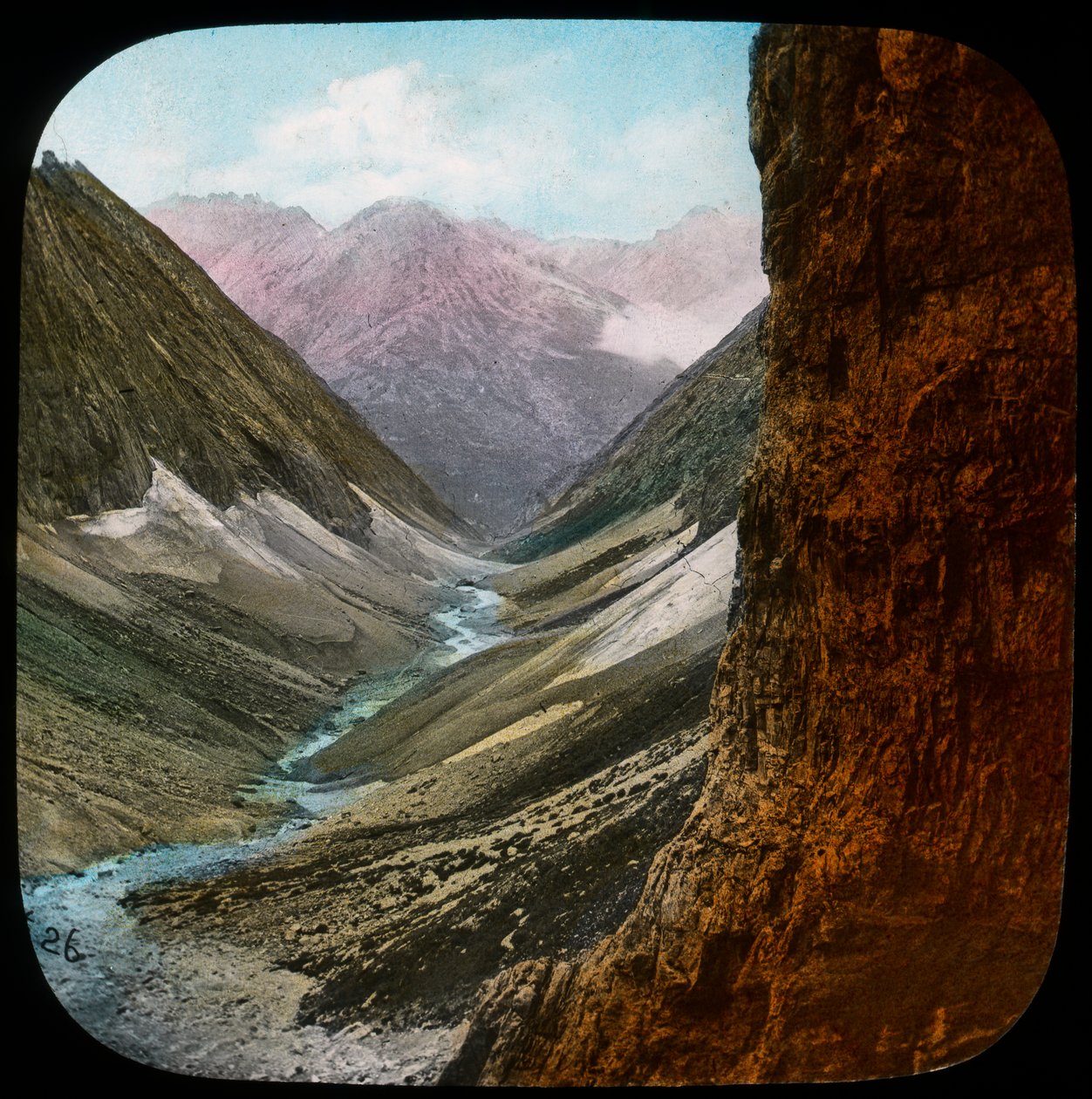 Scene i Himalaya, India, slutten av 1800- eller begynnelsen av 1900-tallet av Unbekannt