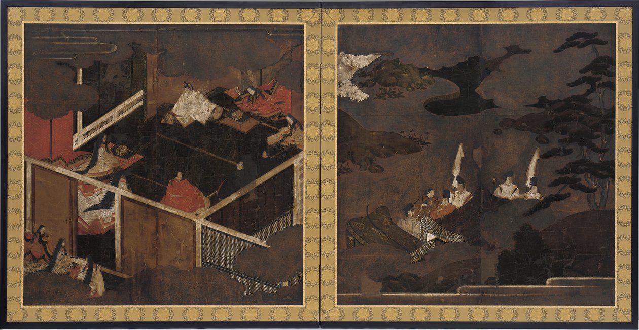 Scener fra The Tale of Genji, Momoyama-perioden, slutten av 1500-tallet. av Unbekannt