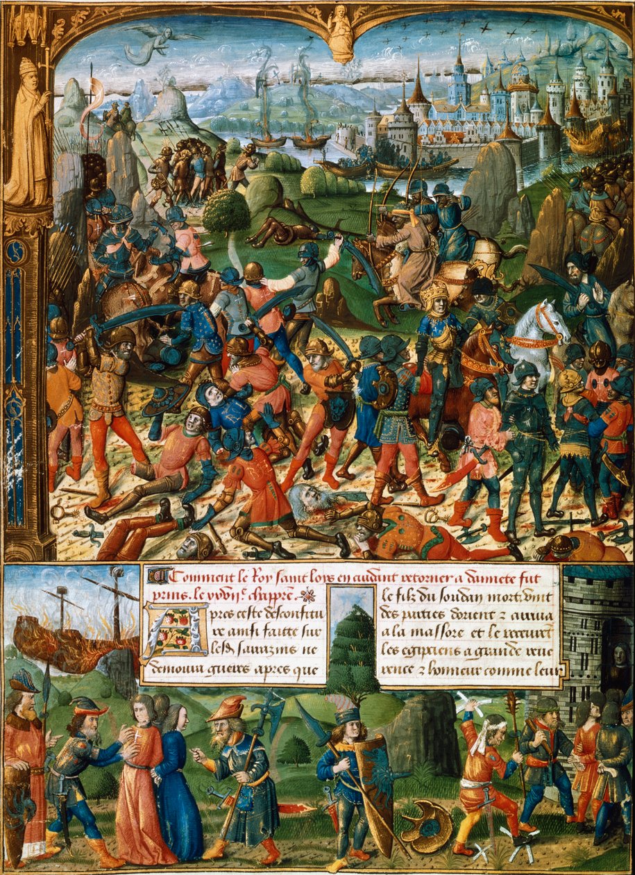 Scener fra det syvende korstoget, 1248-1254 1400-tallet av Unbekannt