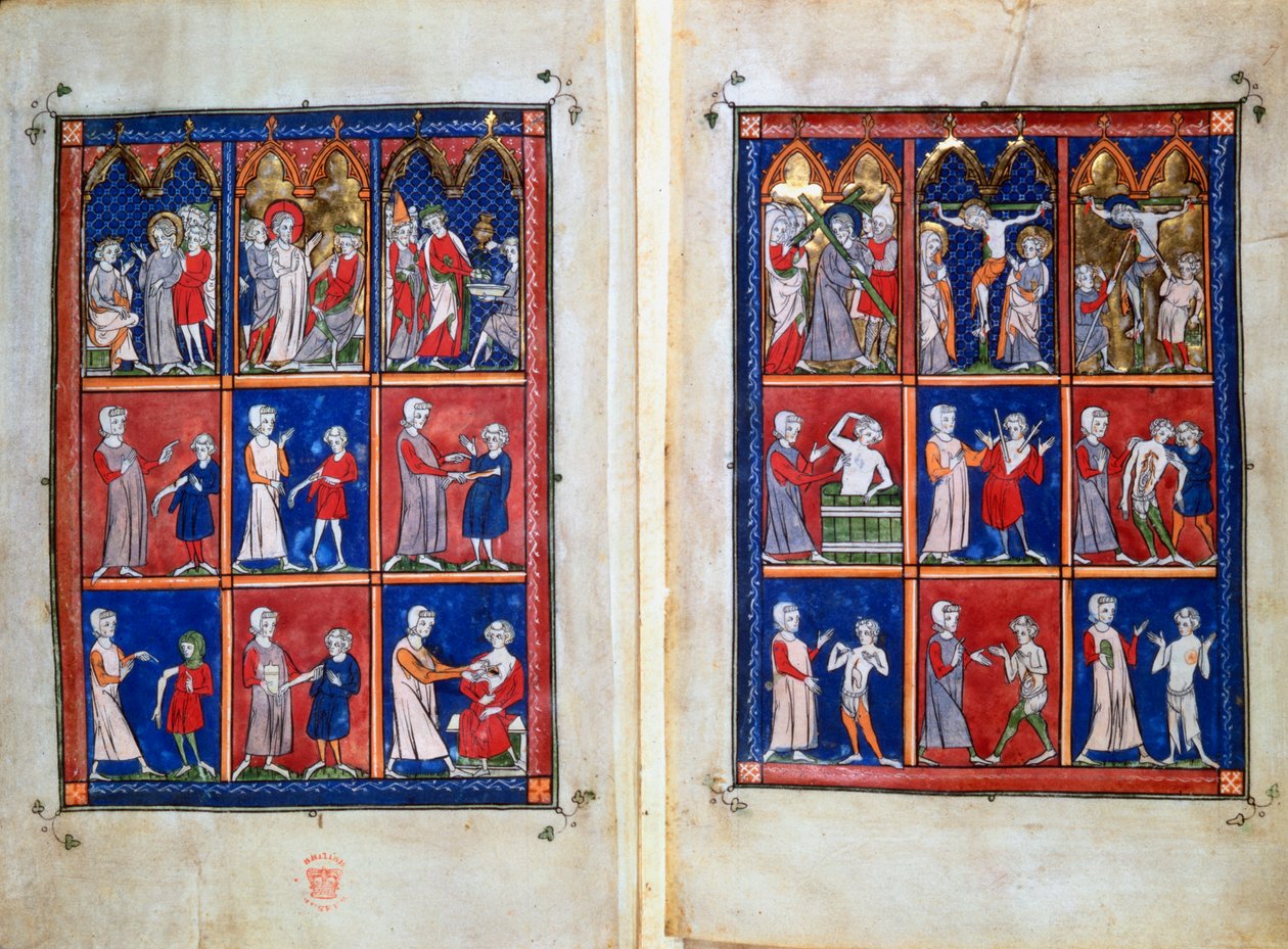 Scener fra Kristi liv, og leger med pasienter, c1300 av Unbekannt