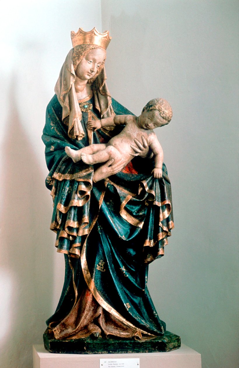 Schone Madonna, malt statue, fra Pfarrkirche, Bad Aussee, Østerrike av Unbekannt