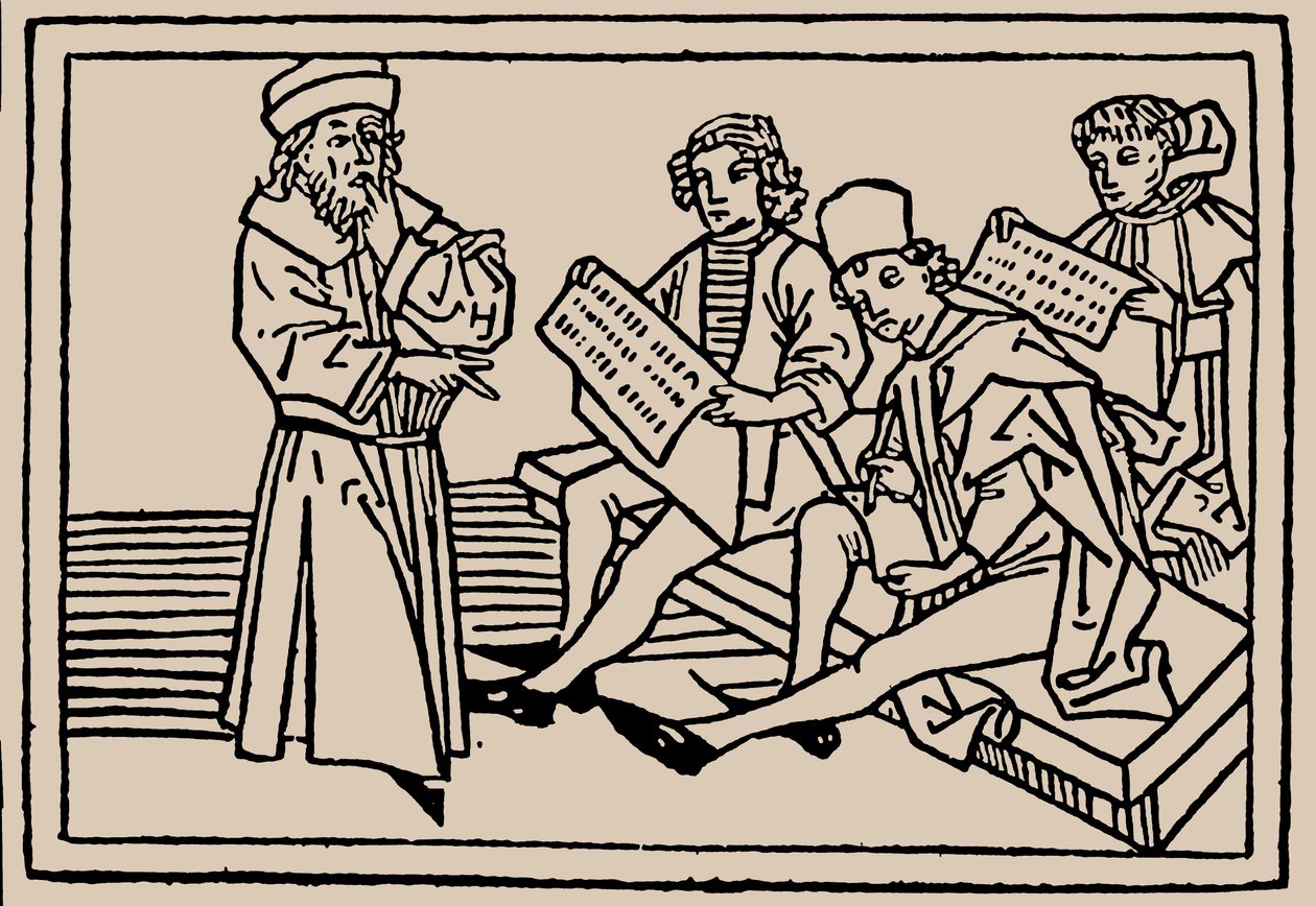 Skoletimer. Fra menneskelivets speil av Rodericus Zamorensis, 1479 av Unbekannt