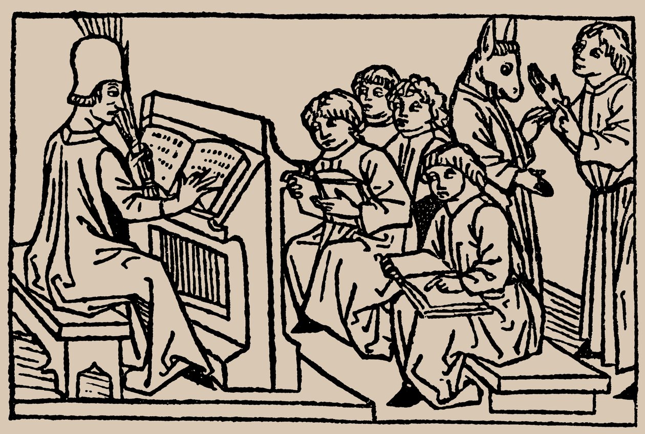 Skoletimer. Fra menneskelivets speil av Rodericus Zamorensis, 1479 av Unbekannt
