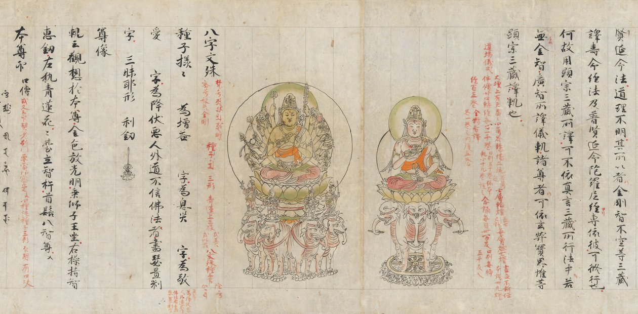 Rull fra Compendium of Iconographic Drawings Zuzosho, sent på 1100-tallet. av Unbekannt