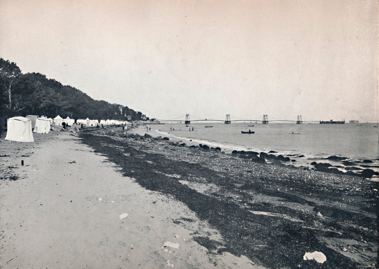 Havutsikt - The Bathing Beach and Suspension Pier, 1895 av Unbekannt