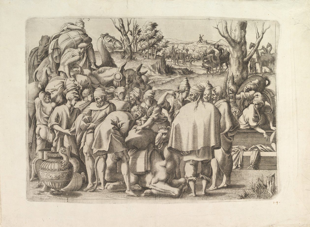 Søk gjennom bagasjen til Josephs bror, ca. 1545. av Unbekannt